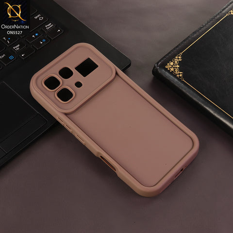 Infinix Note 60 Cover - Brown - Soft Silicone Case With Round Bumper Matte TPU Shockproof Cover