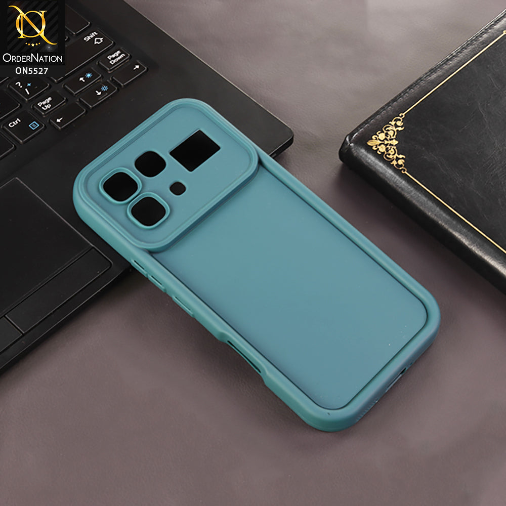 Infinix Note 60 Cover - Dark Green - Soft Silicone Case With Round Bumper Matte TPU Shockproof Cover