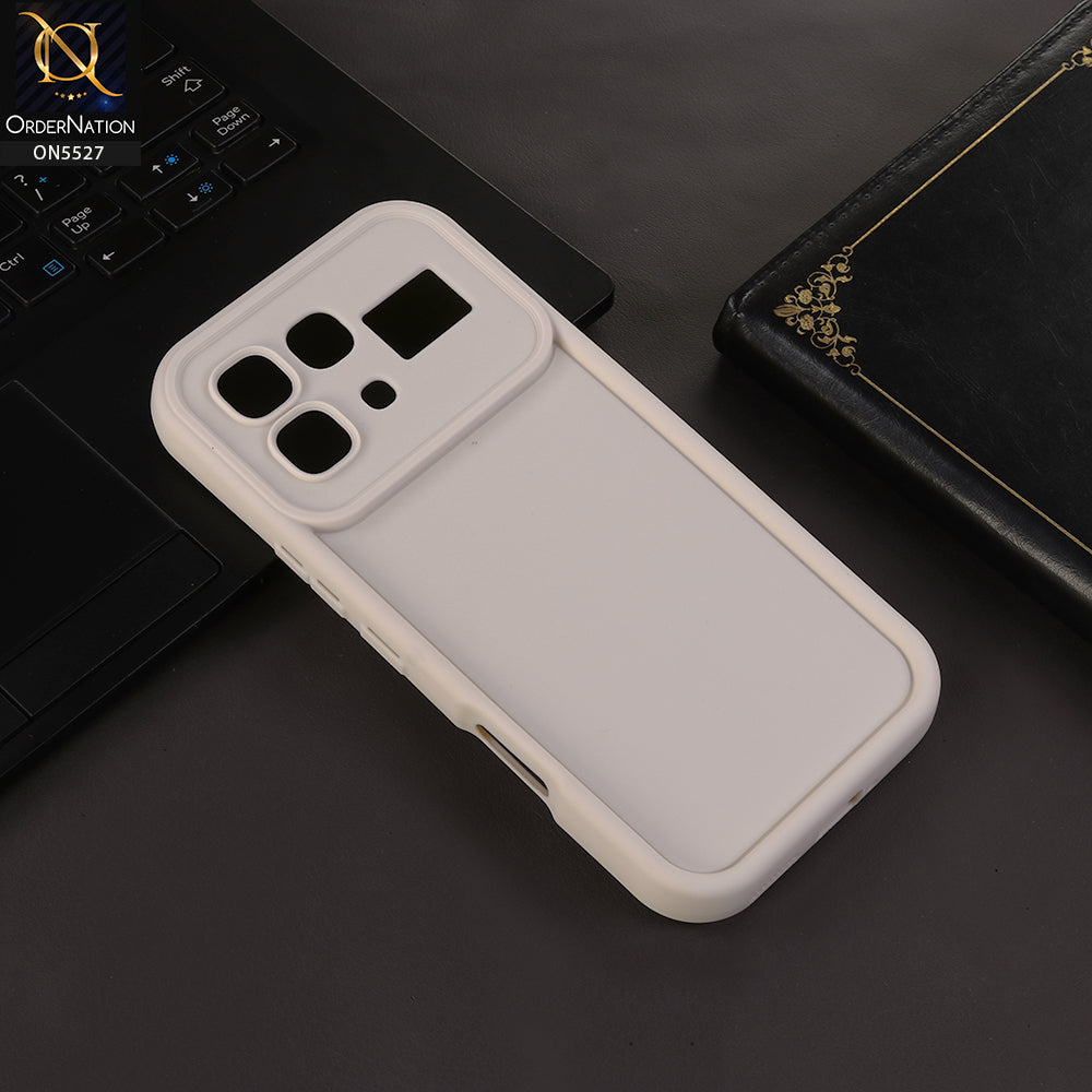 Infinix Note 60 Pro Cover - White - Soft Silicone Case With Round Bumper Matte TPU Shockproof Cover