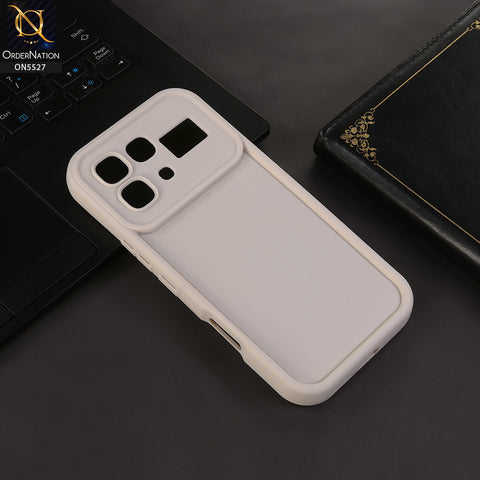Infinix Note 60 Pro Cover - White - Soft Silicone Case With Round Bumper Matte TPU Shockproof Cover