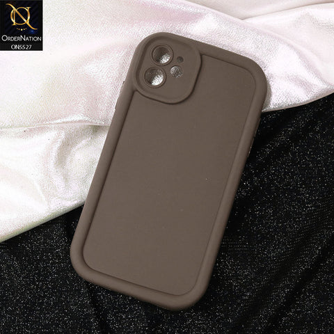 iPhone 11 Cover - Brown -Soft Silicone Case With Round Bumper Matte TPU Shockproof Cover