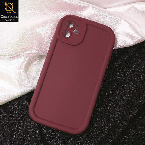 iPhone 11 Cover - Maroon - Soft Silicone Case With Round Bumper Matte TPU Shockproof Cover