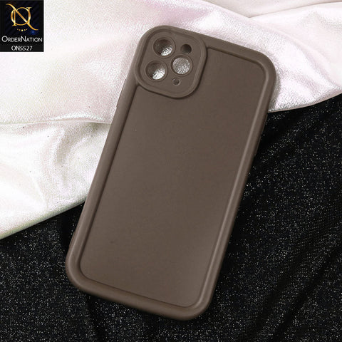 iPhone 11 Pro Max Cover - Brown -Soft Silicone Case With Round Bumper Matte TPU Shockproof Cover