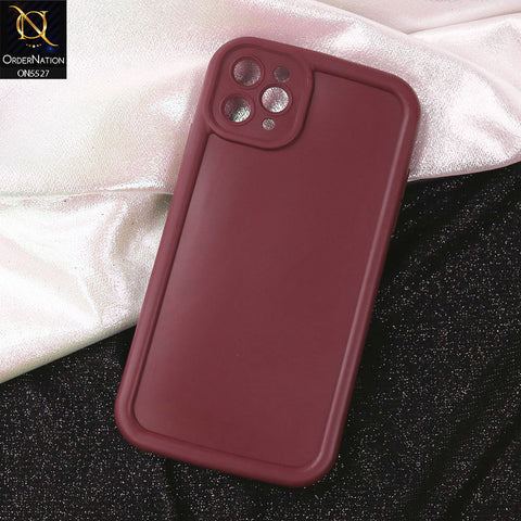 iPhone 11 Pro Max Cover - Maroon - Soft Silicone Case With Round Bumper Matte TPU Shockproof Cover