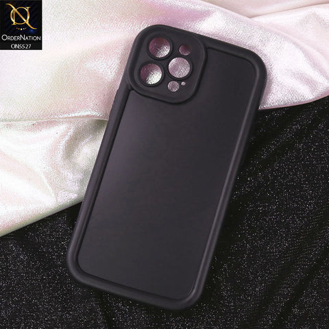 iPhone 12 Pro Cover - Black - Soft Silicone Case With Round Bumper Matte TPU Shockproof Cover