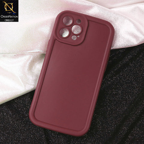 iPhone 12 Pro Cover - Maroon - Soft Silicone Case With Round Bumper Matte TPU Shockproof Cover