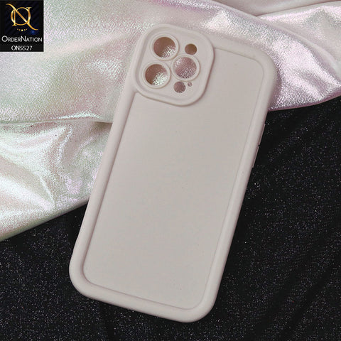 iPhone 12 Pro Cover - Off White -Soft Silicone Case With Round Bumper Matte TPU Shockproof Cover