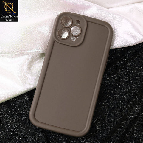 iPhone 12 Pro Max Cover - Brown -Soft Silicone Case With Round Bumper Matte TPU Shockproof Cover