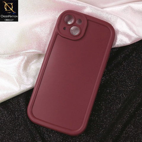 iPhone 13 Cover - Maroon - Soft Silicone Case With Round Bumper Matte TPU Shockproof Cover