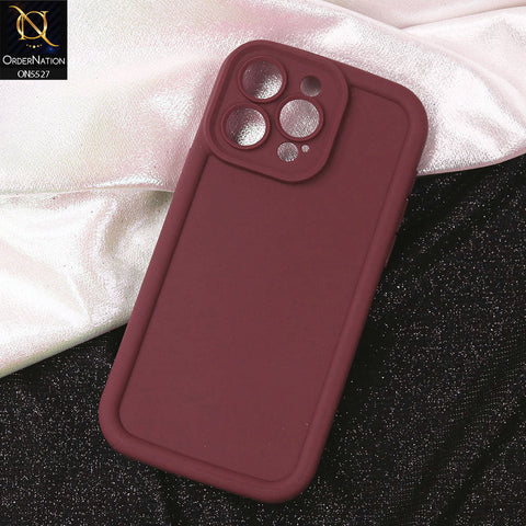 iPhone 13 Pro Cover - Maroon - Soft Silicone Case With Round Bumper Matte TPU Shockproof Cover