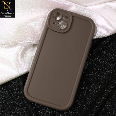 iPhone 14 Plus Cover - Brown -Soft Silicone Case With Round Bumper Matte TPU Shockproof Cover