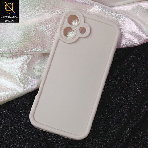 iPhone 16 Cover - Off White -Soft Silicone Case With Round Bumper Matte TPU Shockproof Cover