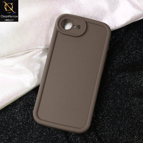 iPhone 16e Cover - Brown -Soft Silicone Case With Round Bumper Matte TPU Shockproof Cover