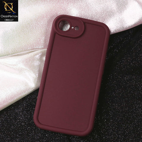 iPhone 16e Cover - Maroon - Soft Silicone Case With Round Bumper Matte TPU Shockproof Cover