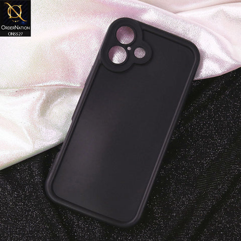 iPhone 16 Plus Cover - Black - Soft Silicone Case With Round Bumper Matte TPU Shockproof Cover