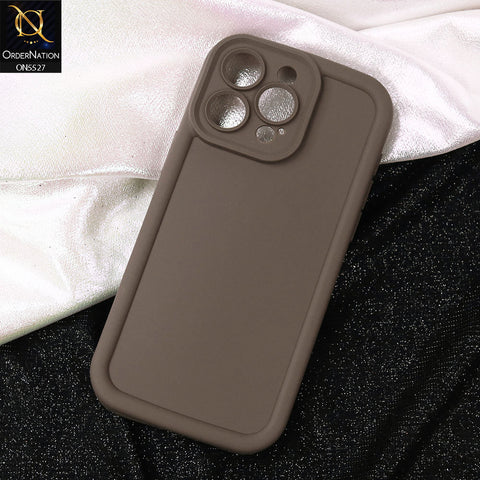 iPhone 16 Pro Cover - Brown -Soft Silicone Case With Round Bumper Matte TPU Shockproof Cover