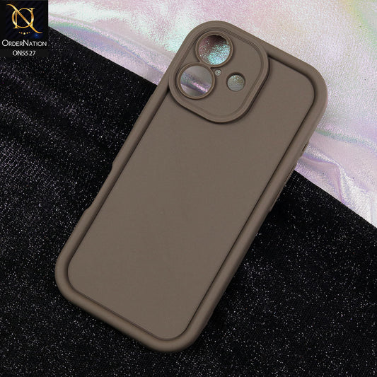 iPhone 17 Cover - Brown - Soft Silicone Case With Round Bumper Matte TPU Shockproof Cover