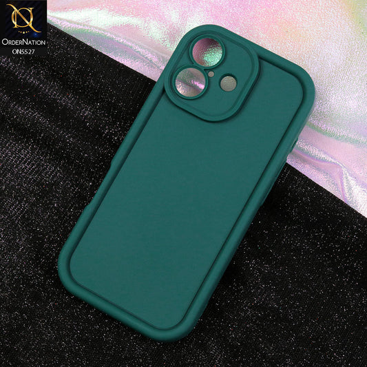 iPhone 17 Cover - Dark Green - Soft Silicone Case With Round Bumper Matte TPU Shockproof Cover