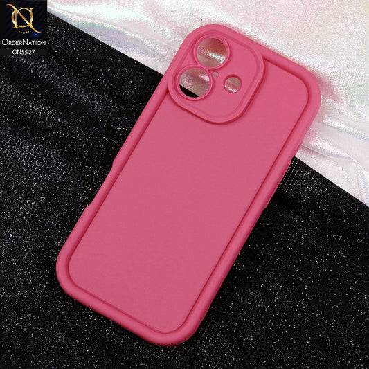iPhone 17 Cover - Dark Pink - Soft Silicone Case With Round Bumper Matte TPU Shockproof Cover