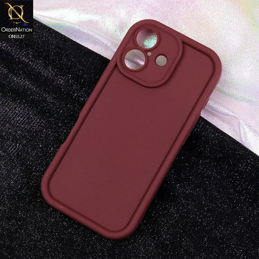 iPhone 17 Cover - Maroon - Soft Silicone Case With Round Bumper Matte TPU Shockproof Cover