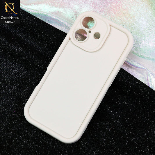 iPhone 17 Cover - Off White - Soft Silicone Case With Round Bumper Matte TPU Shockproof Cover