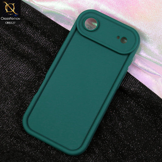 iPhone 17 Air Cover - Dark Green - Soft Silicone Case With Round Bumper Matte TPU Shockproof Cover
