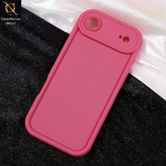 iPhone 17 Air Cover - Dark Pink - Soft Silicone Case With Round Bumper Matte TPU Shockproof Cover