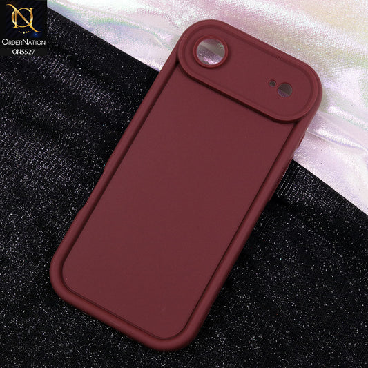 iPhone 17 Air Cover - Maroon - Soft Silicone Case With Round Bumper Matte TPU Shockproof Cover