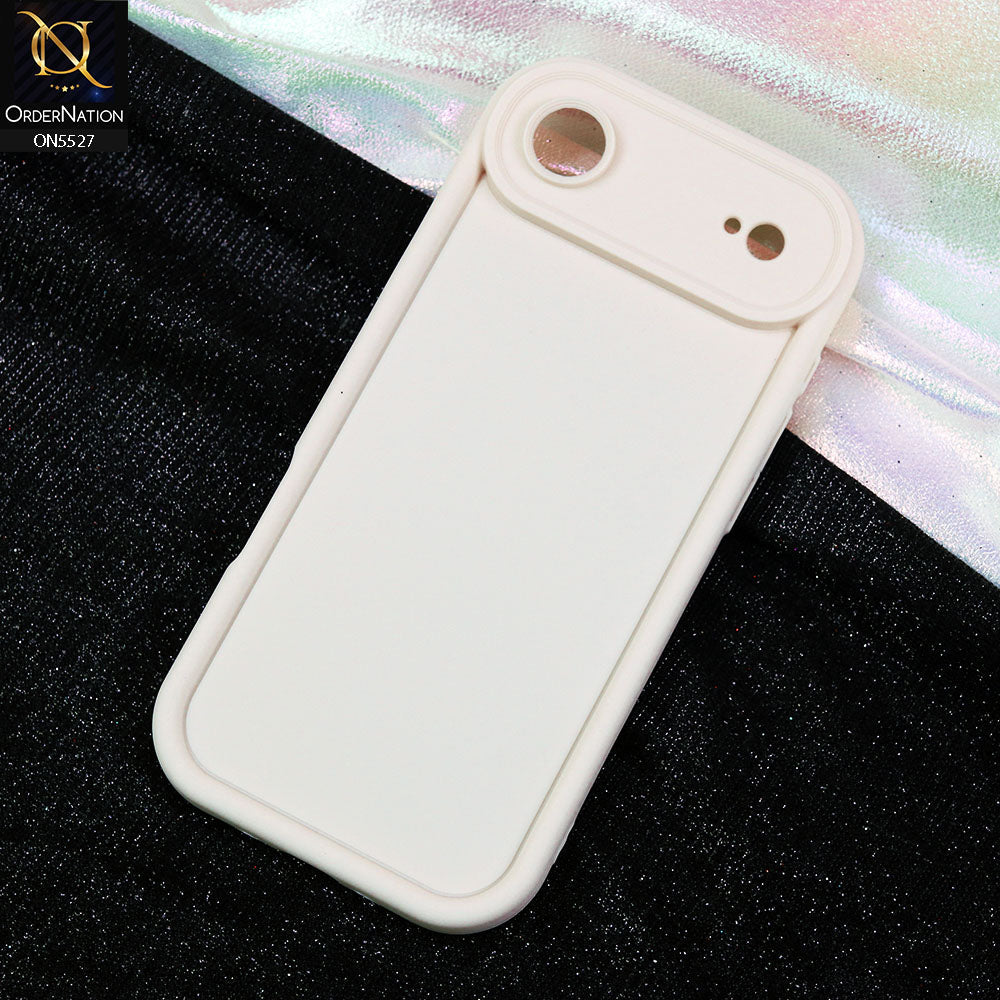 iPhone 17 Air Cover - Off White - Soft Silicone Case With Round Bumper Matte TPU Shockproof Cover