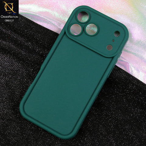 iPhone 17 Pro Cover - Dark Green - Soft Silicone Case With Round Bumper Matte TPU Shockproof Cover