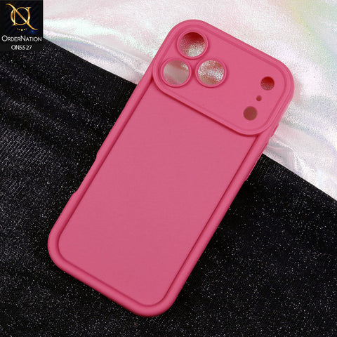 iPhone 17 Pro Cover - Dark Pink - Soft Silicone Case With Round Bumper Matte TPU Shockproof Cover