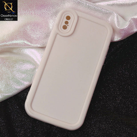 iPhone XS / X Cover - Off White -Soft Silicone Case With Round Bumper Matte TPU Shockproof Cover
