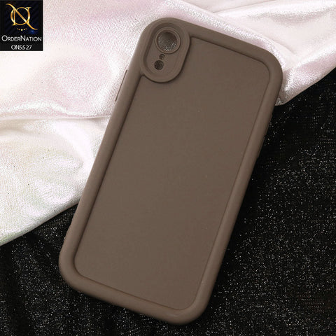iPhone XR Cover - Brown -Soft Silicone Case With Round Bumper Matte TPU Shockproof Cover