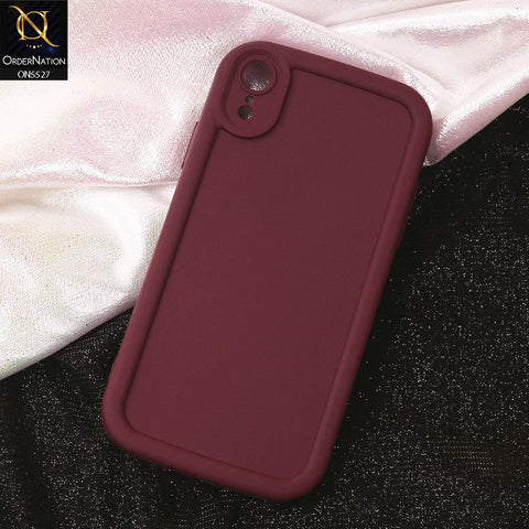 iPhone XR Cover - Maroon - Soft Silicone Case With Round Bumper Matte TPU Shockproof Cover