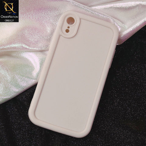 iPhone XR Cover - Off White -Soft Silicone Case With Round Bumper Matte TPU Shockproof Cover