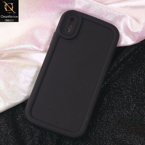 iPhone XS Max Cover - Black - Soft Silicone Case With Round Bumper Matte TPU Shockproof Cover