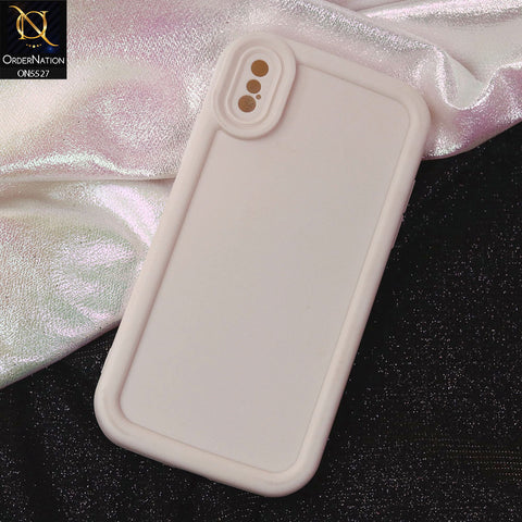 iPhone XS Max Cover - Off White -Soft Silicone Case With Round Bumper Matte TPU Shockproof Cover