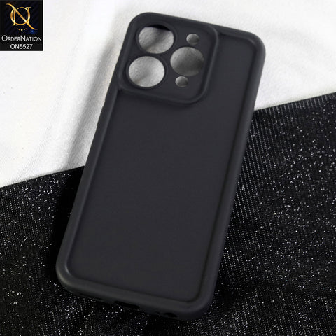 Itel A50 Cover - Black - Soft Silicone Case With Round Bumper Matte TPU Shockproof Cover