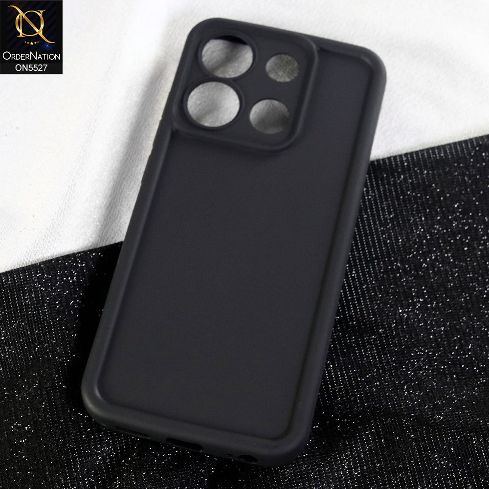 itel A05s Cover - Black - Soft Silicone Case With Round Bumper Matte TPU Shockproof Cover