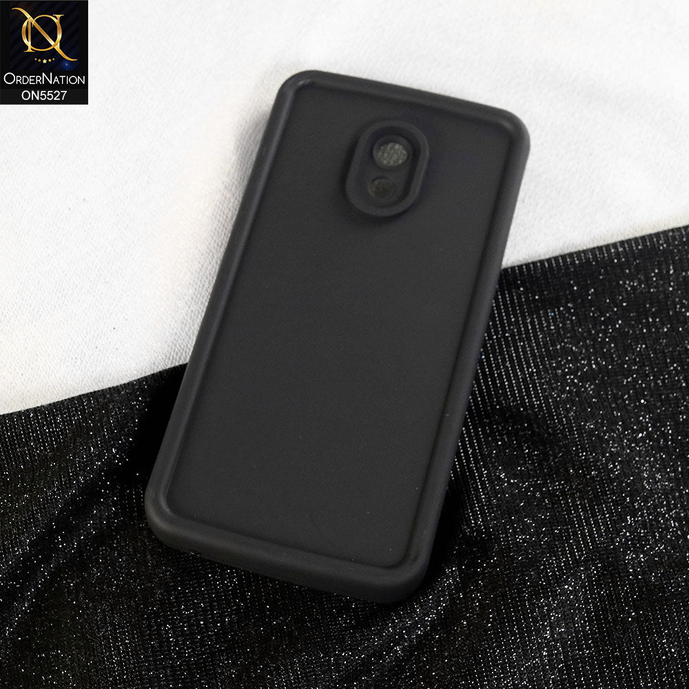 Itel A16 Cover - Black - Soft Silicone Case With Round Bumper Matte TPU Shockproof Cover