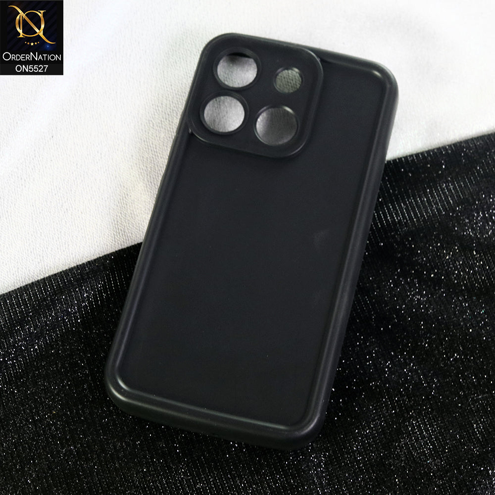 Itel A18s Cover - Black - Soft Silicone Case With Round Bumper Matte TPU Shockproof Cover