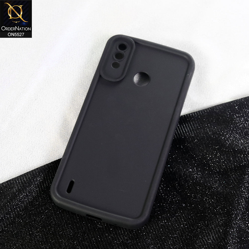 Itel A56 Cover - Black - Soft Silicone Case With Round Bumper Matte TPU Shockproof Cover