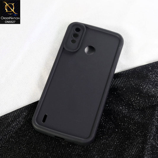 Itel A56 Cover - Black - Soft Silicone Case With Round Bumper Matte TPU Shockproof Cover
