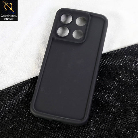 itel A60 Cover - Black - Soft Silicone Case With Round Bumper Matte TPU Shockproof Cover