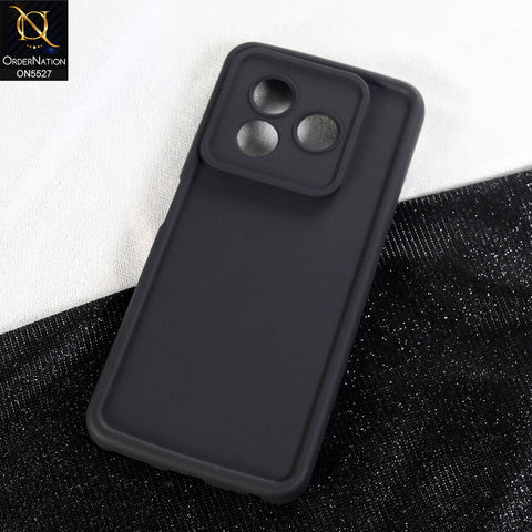 itel S24 Cover - Black - Soft Silicone Case With Round Bumper Matte TPU Shockproof Cover