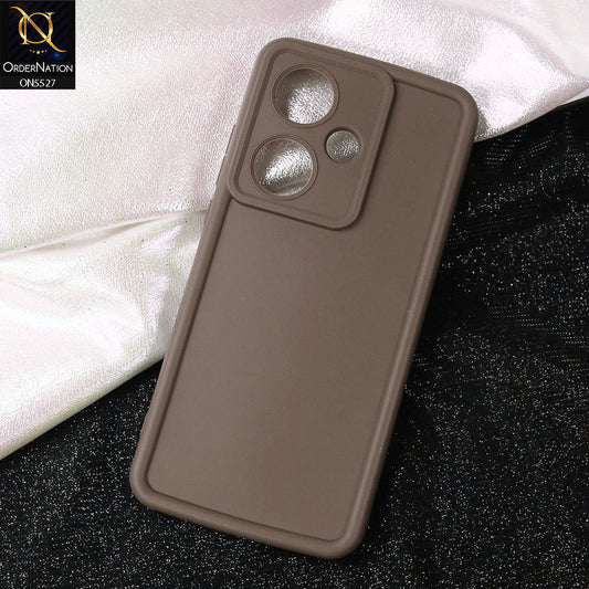 OnePlus Nord CE3 Cover - Brown -Soft Silicone Case With Round Bumper Matte TPU Shockproof Cover
