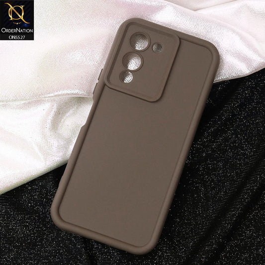 Infinix Note 12 G96 Cover - Brown -Soft Silicone Case With Round Bumper Matte TPU Shockproof Cover