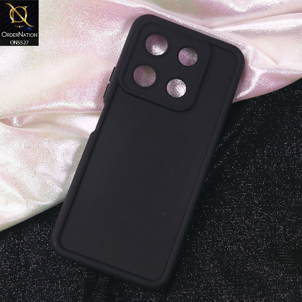 Infinix Note 30 Cover - Black - Soft Silicone Case With Round Bumper Matte TPU Shockproof Cover