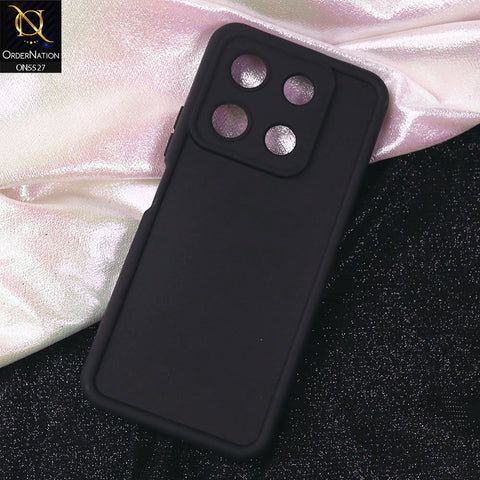Infinix Note 30 Cover - Black - Soft Silicone Case With Round Bumper Matte TPU Shockproof Cover