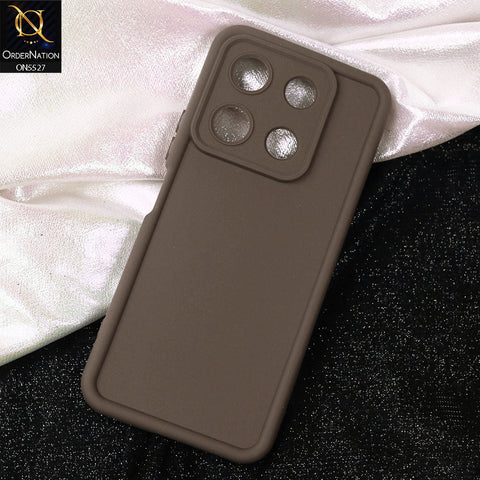 Infinix Note 30 Cover - Brown -Soft Silicone Case With Round Bumper Matte TPU Shockproof Cover